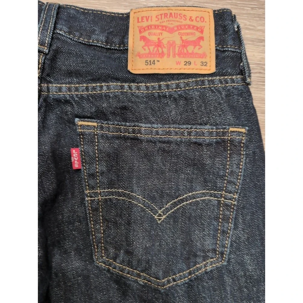 LEVI'S 514 JEANS MEN'S SIZE 29X32 Regular Fit 5 Pocket Blue Dark Wash EUC